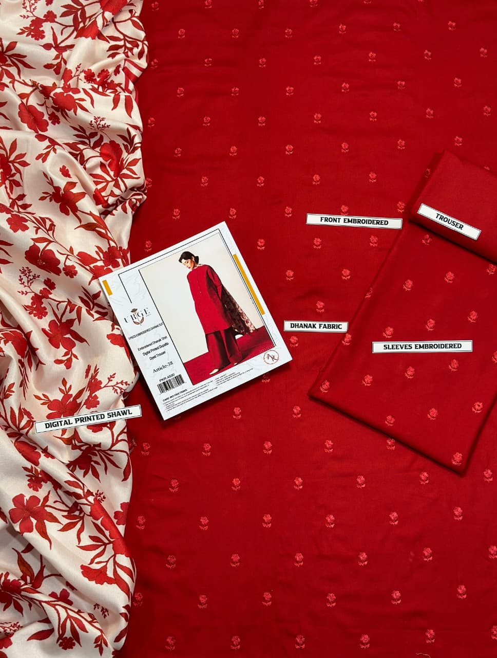 Dhanak 3PC Embroidered