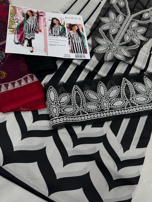 LAWN Digital Print 3pc With Patches