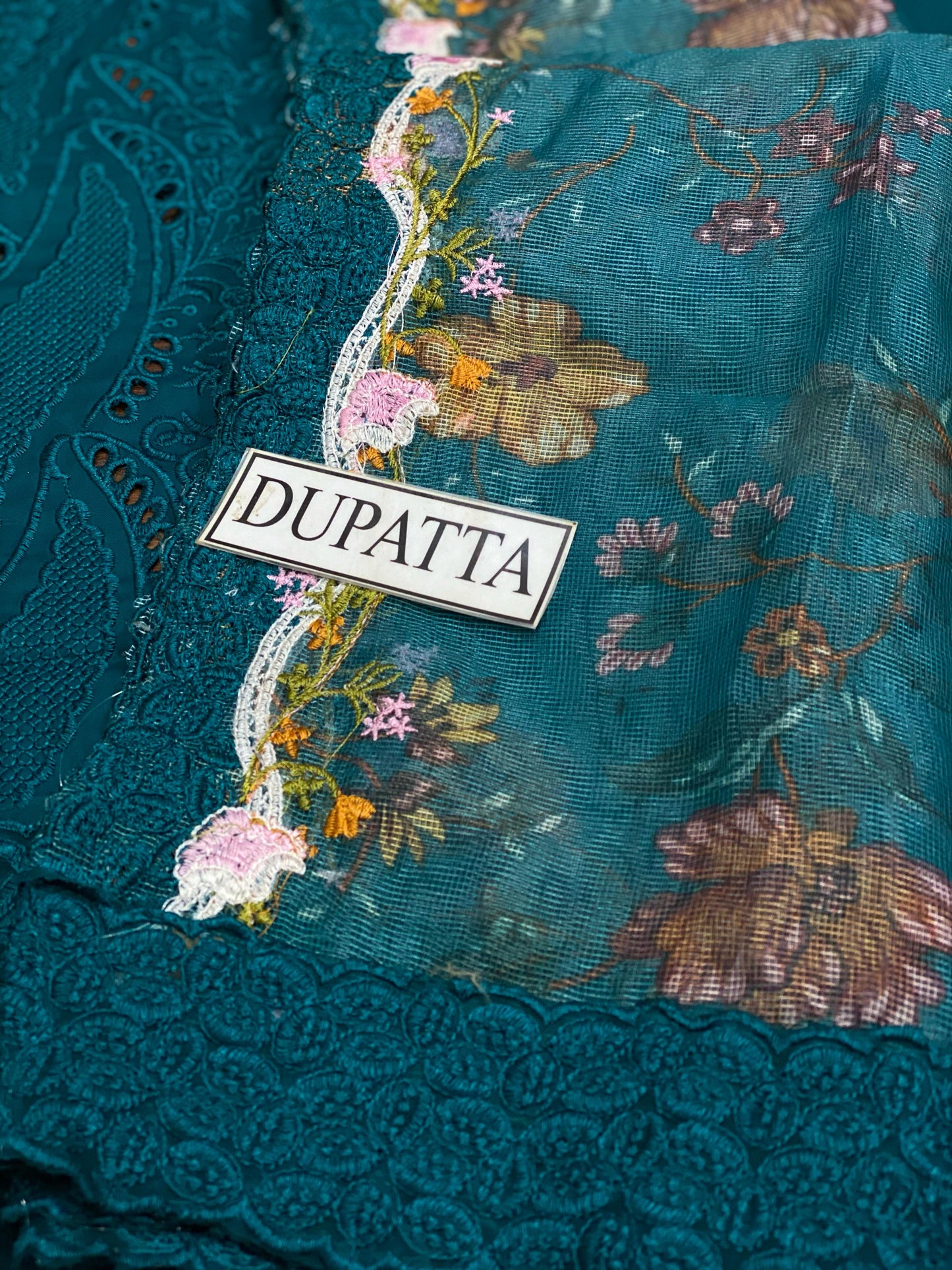 Embroidered Khadi Net formal wear