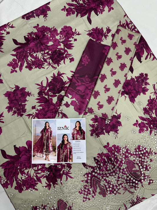 LINEN 3pc Full Embroidered