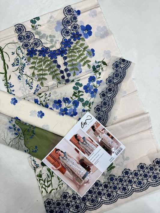 LAWN Digital Print 3pc With Patches