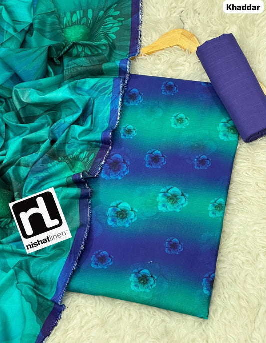 NISHAT KHADDAR Digital Print 3pc 2025