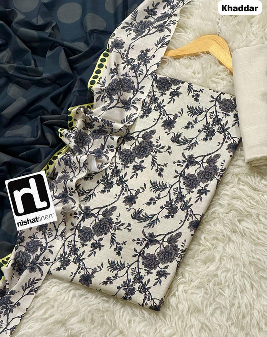 NISHAT KHADDAR Digital Print 3pc 2025