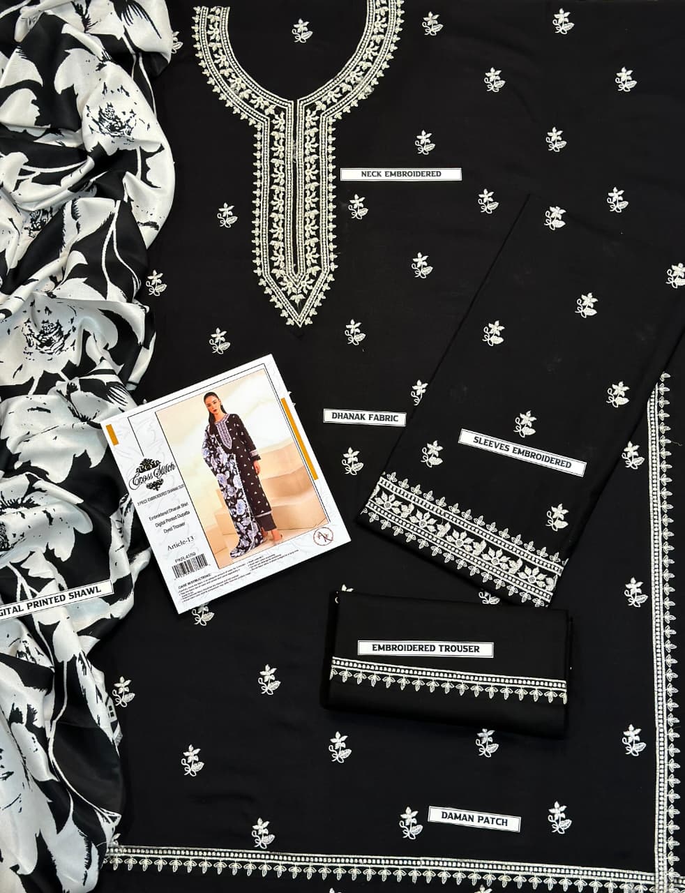 Dhanak 3PC Embroidered