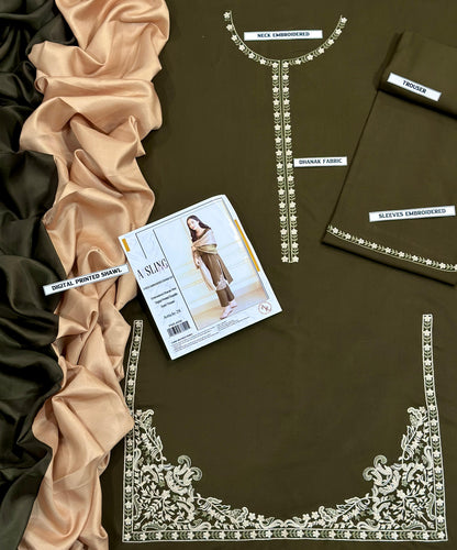 Dhanak 3PC Embroidered