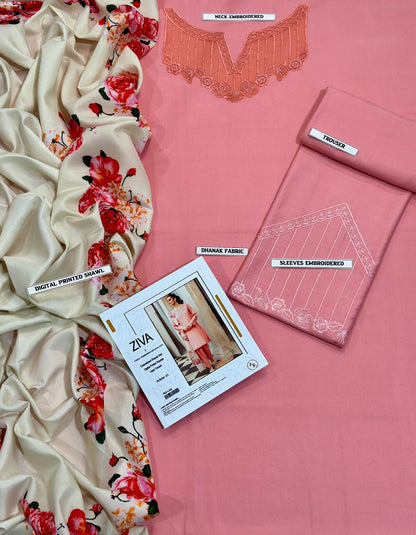 Dhanak 3PC Embroidered