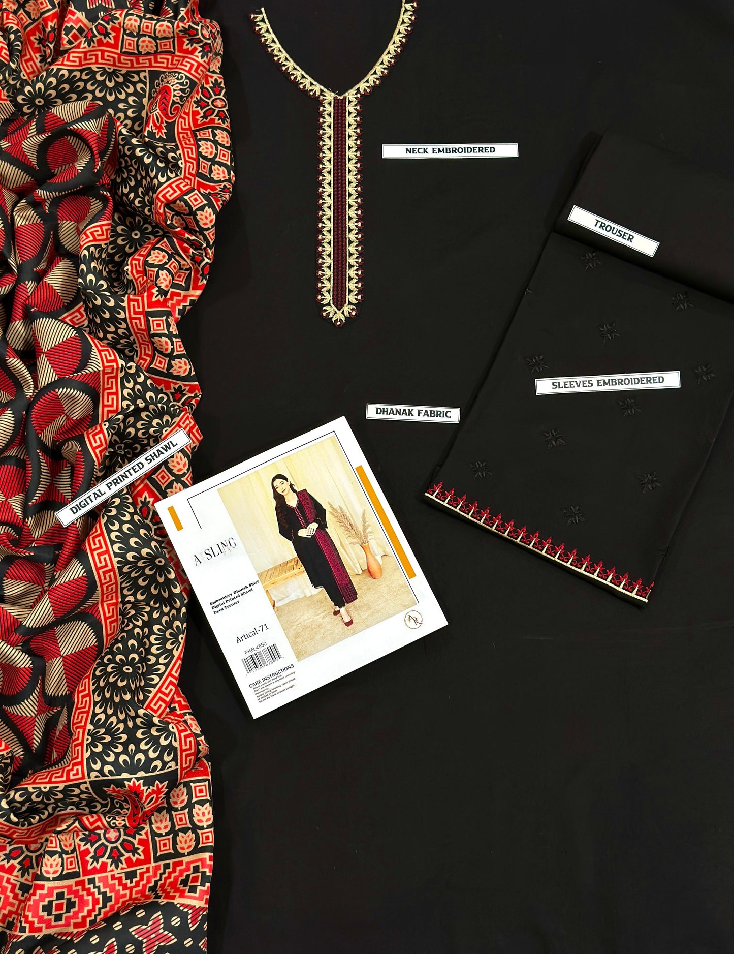 Dhanak 3PC Embroidered