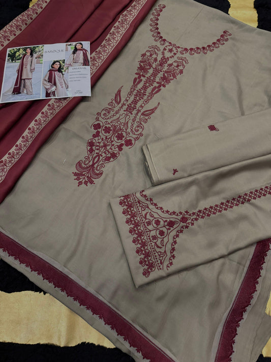 PREMIUM AIR-JET DHANAK Embroidered 3pc most wanted article