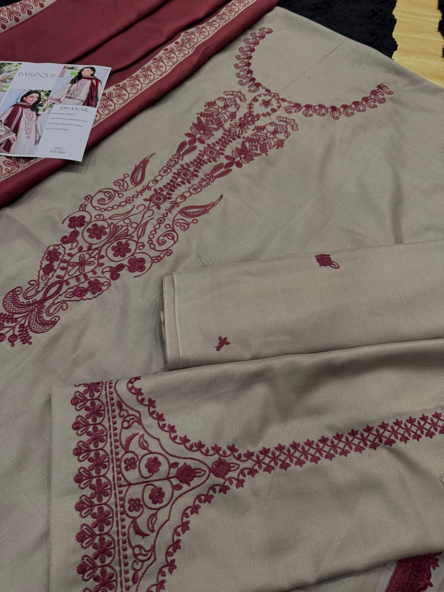 PREMIUM AIR-JET DHANAK Embroidered 3pc most wanted article