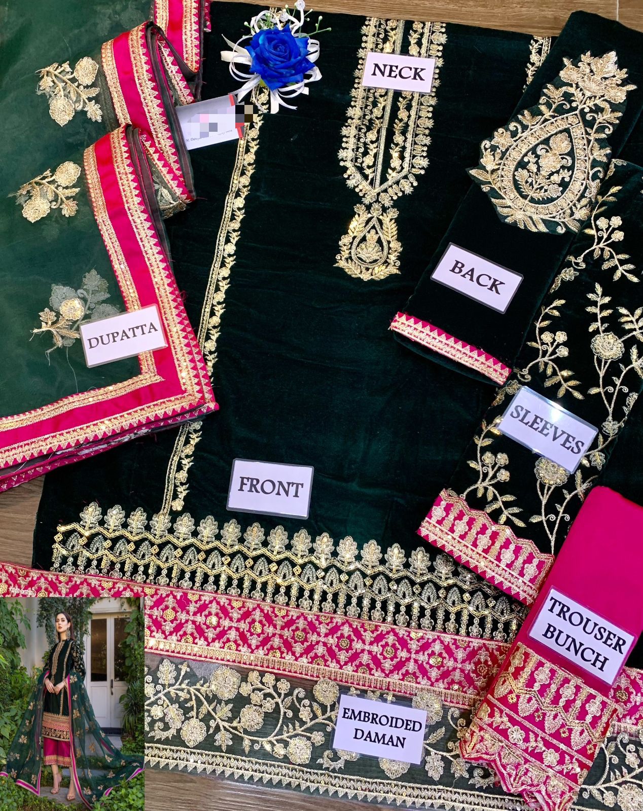 VELVET MICRO EMBROIDERED SUIT