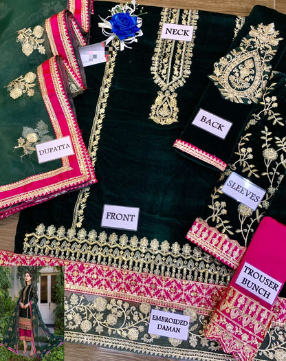 VELVET MICRO EMBROIDERED SUIT