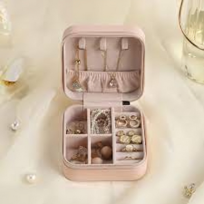 Jewelry Organizer Box , Mini Jewelry Box Travel Pu Leather, Small Jewelry Box Portable Travel