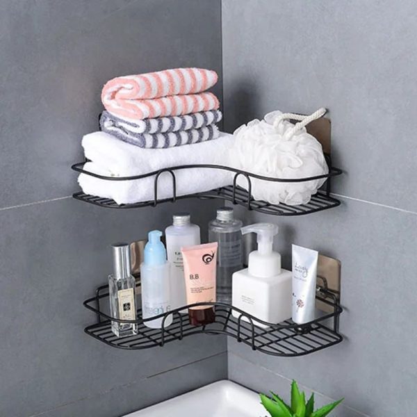 Metal Corner Rack For Bathroom & Kitchen | Bathroom Metal Shelf Organizer | Storage Rack Corner
