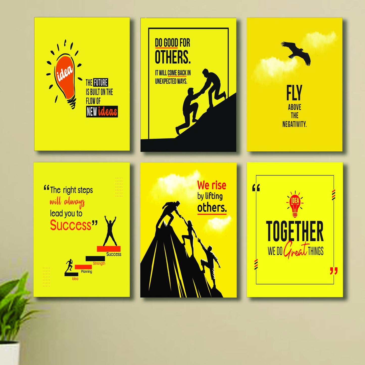 Set Of 6 Wall Art Wooden Phototile Frames For Wall Decor