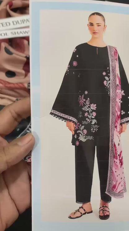 Premium Dhanak 3pc Embroidered suit.