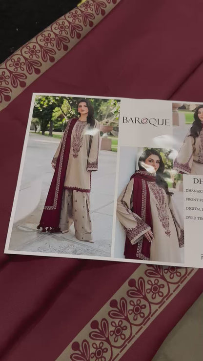PREMIUM AIR-JET DHANAK Embroidered 3pc most wanted article