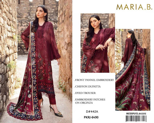 LAWN Digital Print 3pc With Patches