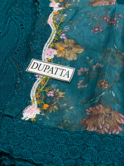 Embroidered Khadi Net formal wear