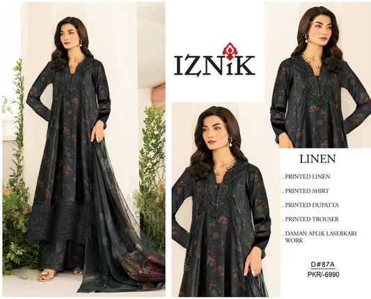 LINEN 3pc Full Embroidered