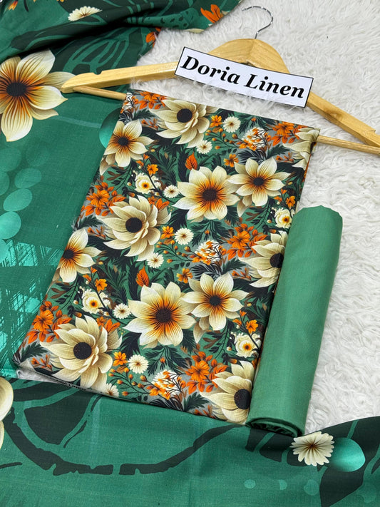 ALKARAM DORIA LINEN Digital Print 3pc 2025