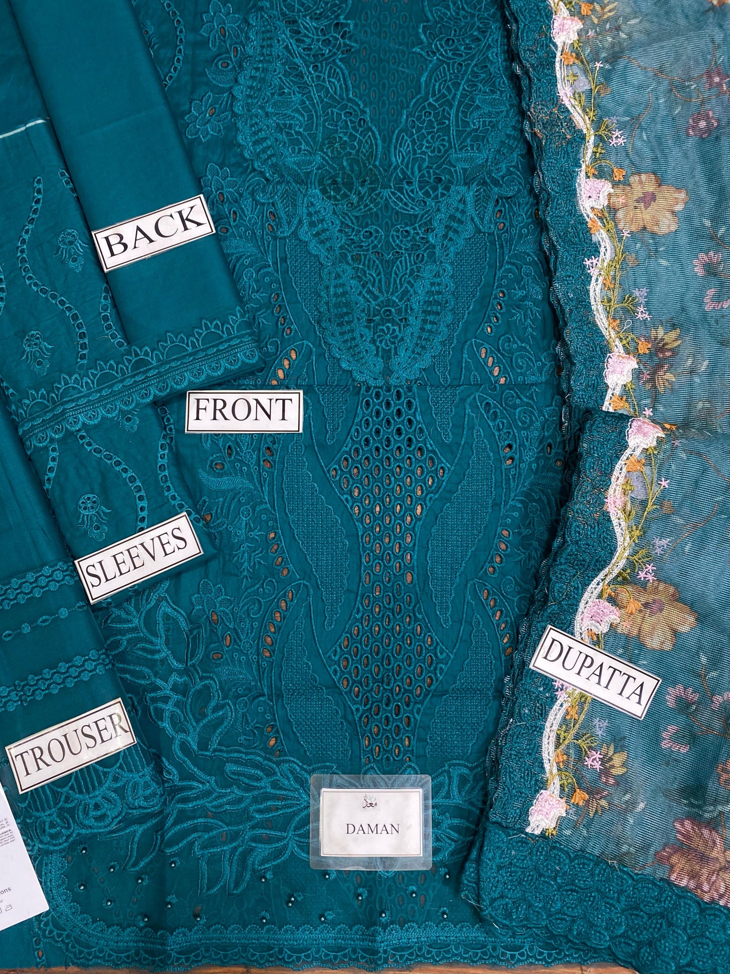 Embroidered Khadi Net formal wear