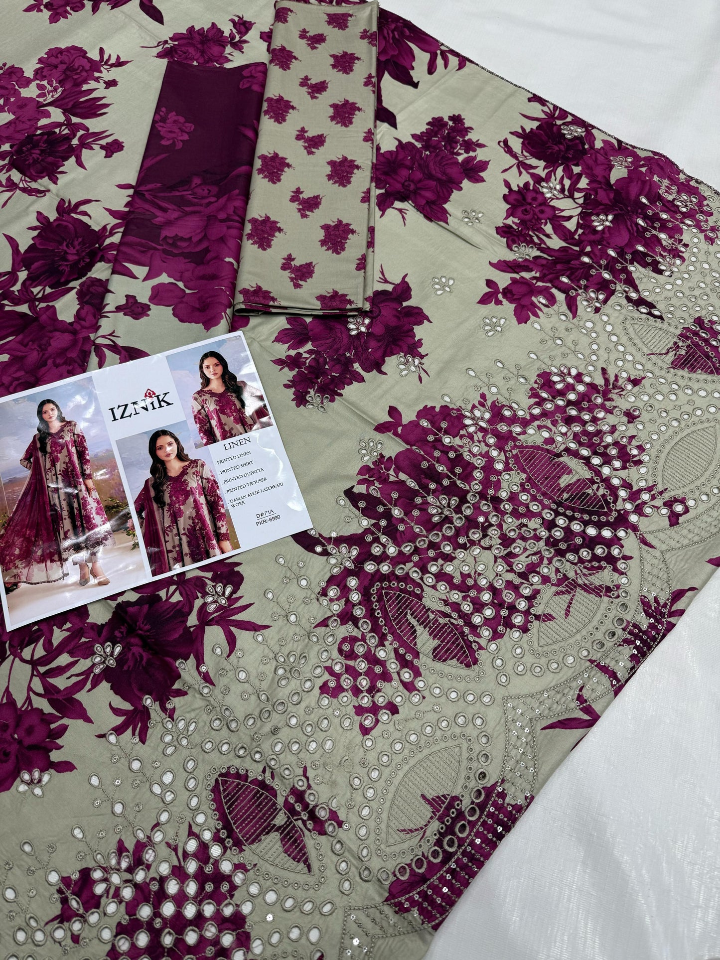 LINEN 3pc Full Embroidered