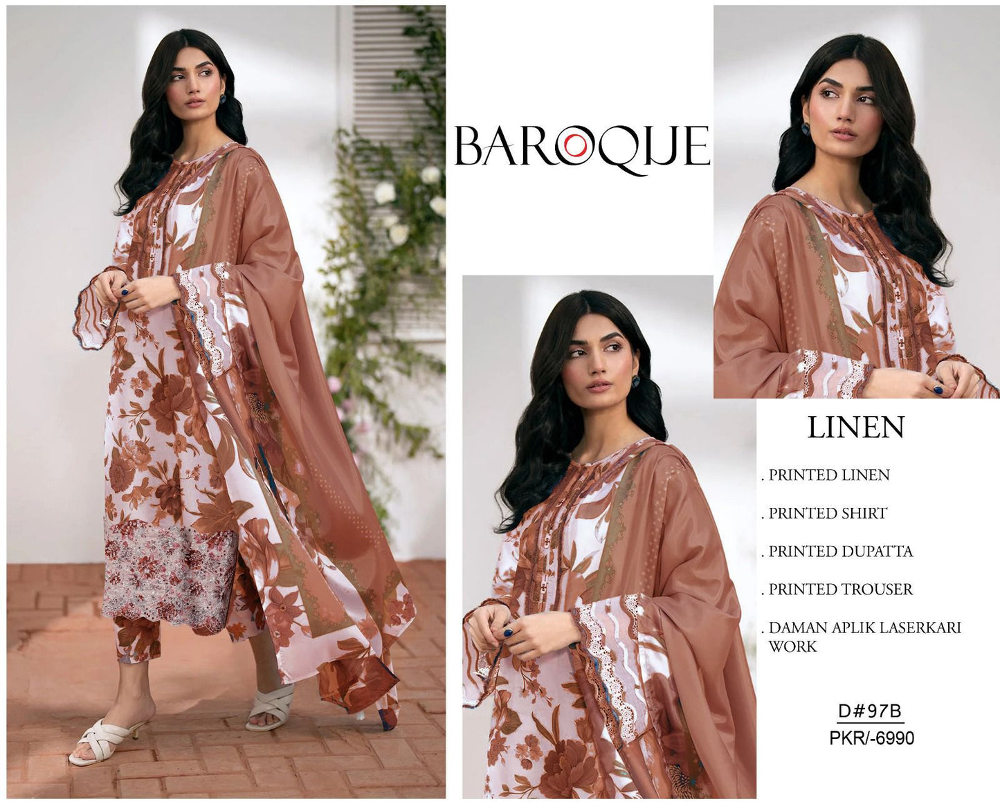 LINEN 3pc Full Embroidered