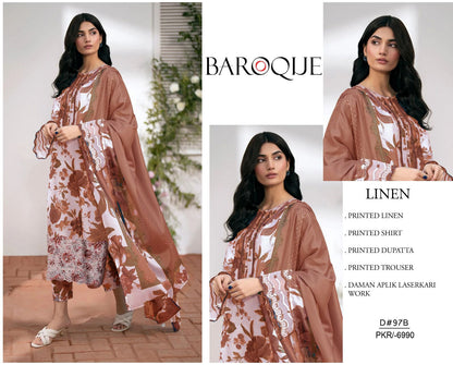 LINEN 3pc Full Embroidered