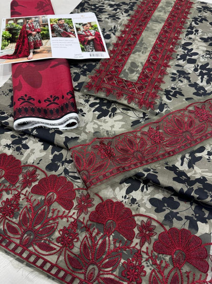 LAWN Digital Print 3pc With Patches
