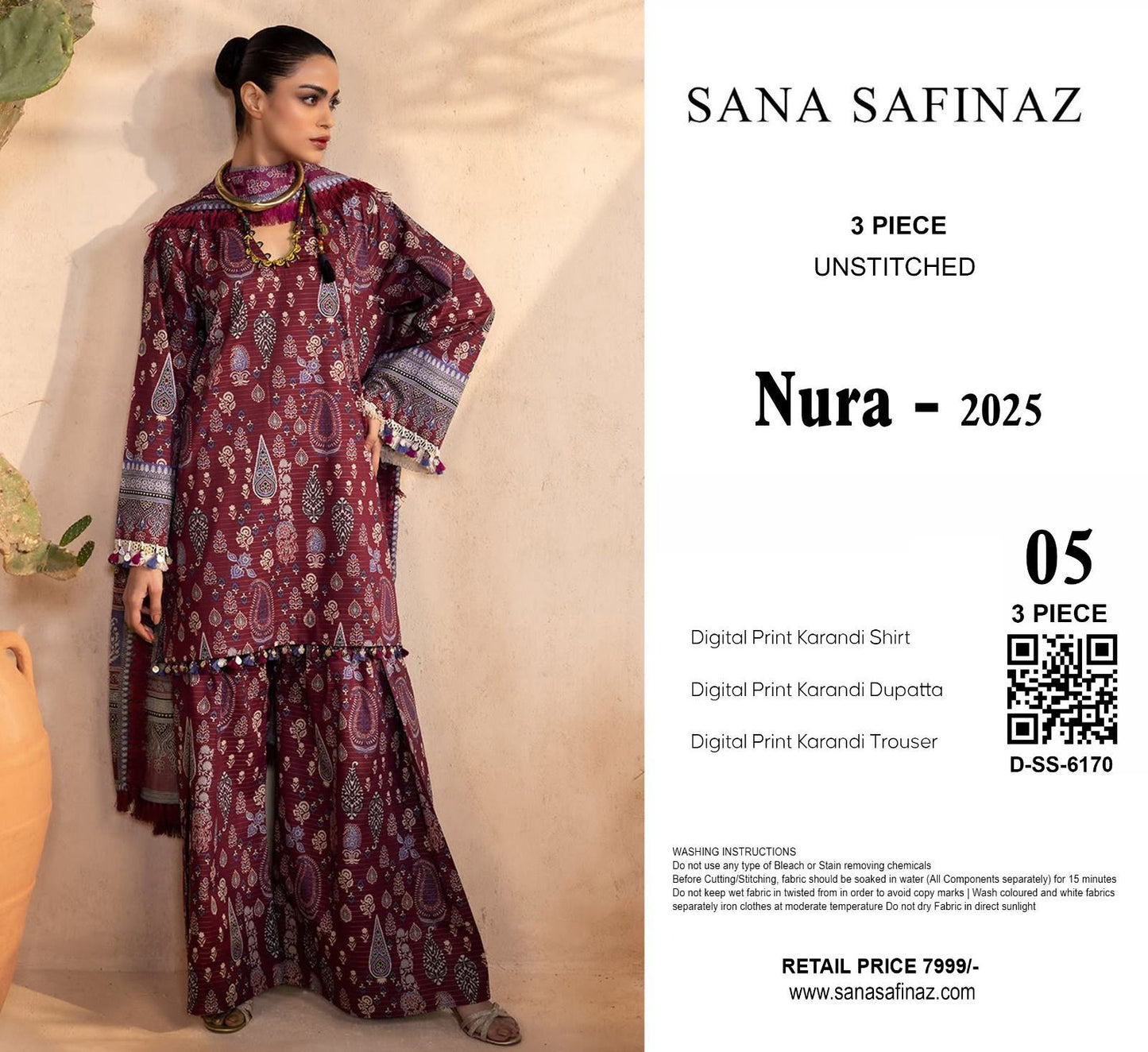 Sana Safinaz  KARANDI Digital Print 3pc