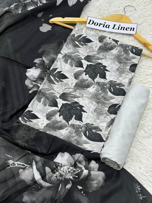 ALKARAM DORIA LINEN Digital Print 3pc 2025