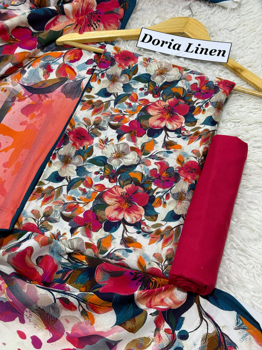 ALKARAM DORIA LINEN Digital Print 3pc 2025