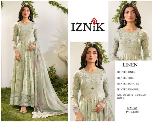 LINEN 3pc Full Embroidered