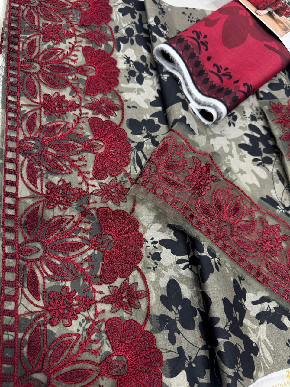 LAWN Digital Print 3pc With Patches