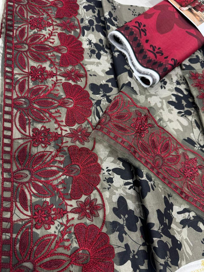 LAWN Digital Print 3pc With Patches