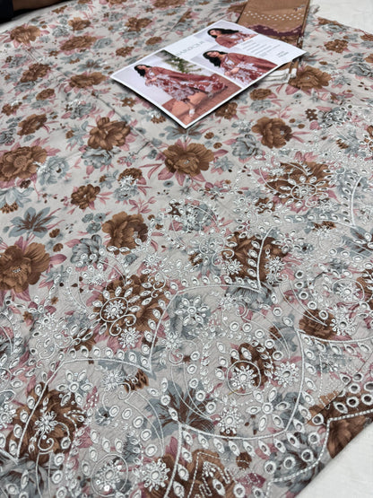 LINEN 3pc Full Embroidered