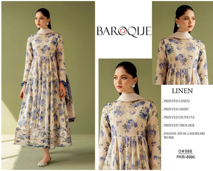 LINEN 3pc Full Embroidered