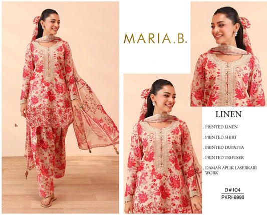 LINEN 3pc Full Embroidered