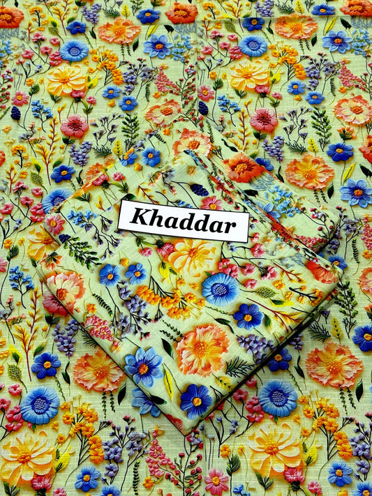 KHADDAR Digital Print 2-Piece all over
