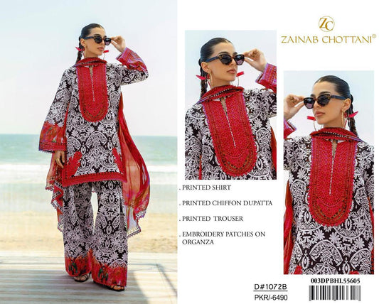 LAWN Digital Print 3pc With Patches