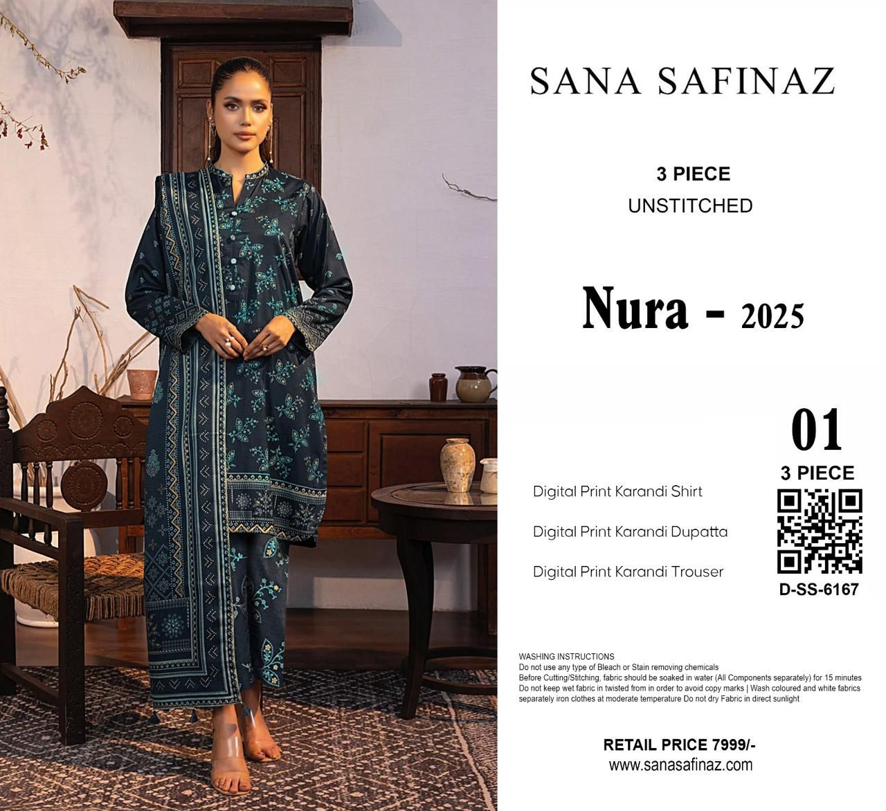 Sana Safinaz  KARANDI Digital Print 3pc