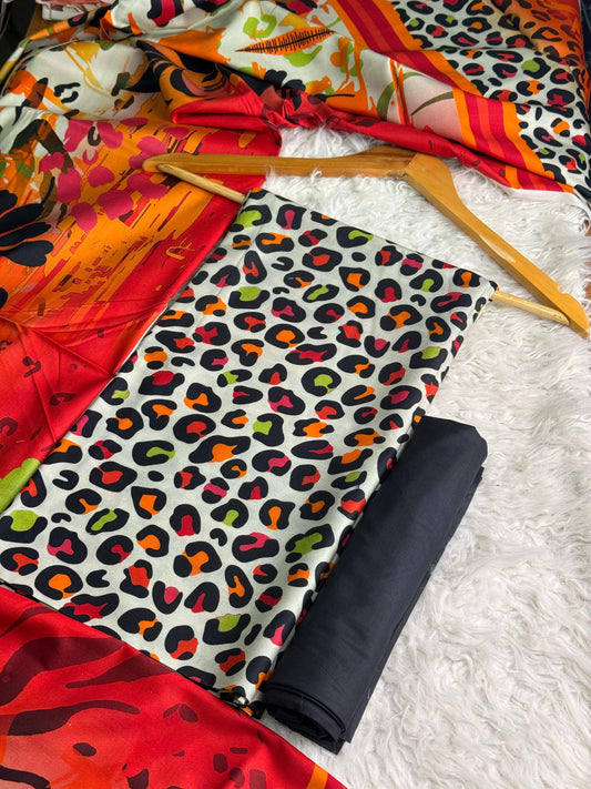 ALKARAM LINEN Digital Print 3pc 2025