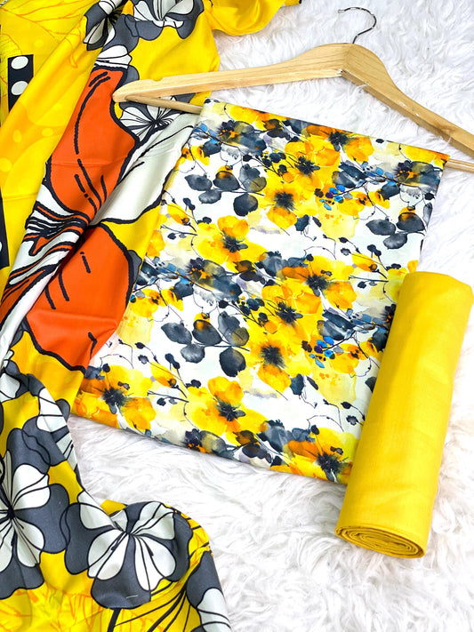 ALKARAM LINEN Digital Print 3pc 2025