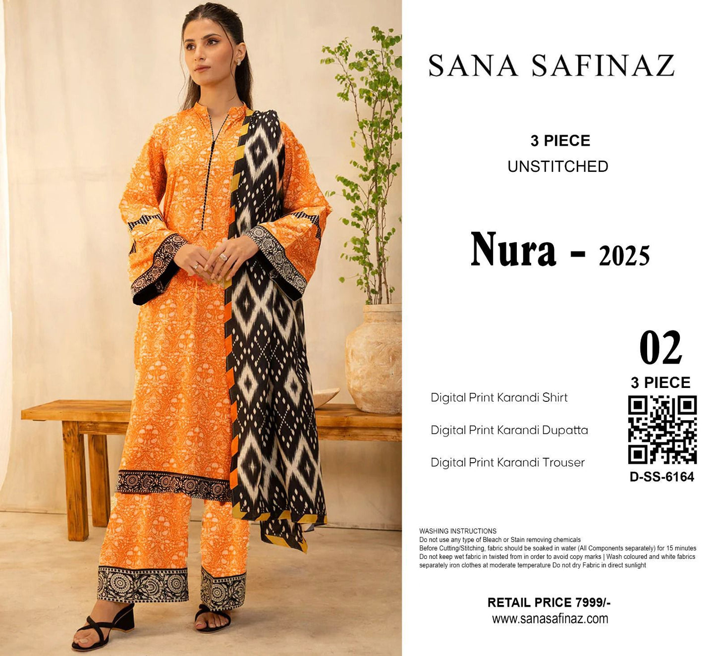 Sana Safinaz  KARANDI Digital Print 3pc 
.